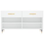 vidaXL Banc à chaussures blanc 102x35x55 cm bois d'ingénierie