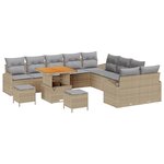 vidaXL Ensemble de canapé de jardin 13 Pièces Beige et Gris clair