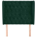 vidaXL Tête de lit avec oreilles Vert foncé 93x23x118/128 cm Velours