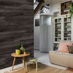 WallArt Planches d'aspect de bois Noir charbon