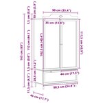 vidaXL Armoire Tableau Noir avec porte Gris et blanc Bois d'ingénierie