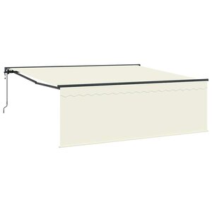 vidaXL Auvent Rétractable Crème 400 × 300 cm tissu