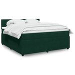 vidaXL Sommier à lattes de lit et matelas Vert foncé 180x200cm Velours