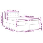 vidaXL Lit ottoman avec matelas gris clair 120x200 cm tissu