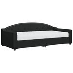 vidaXL Lit de jour avec matelas noir 90x200 cm tissu