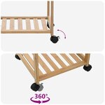 vidaXL Chariot de Cuisine avec Roues Naturel 37 x 36 x 80 cm Bambou