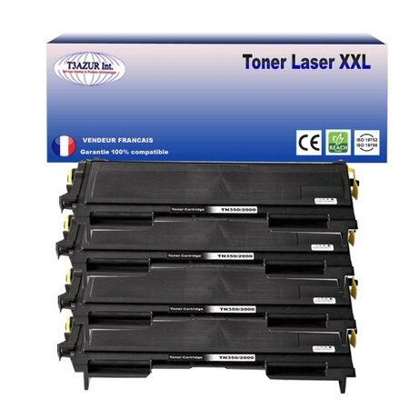 4 Toners compatibles avec Brother TN2000, TN2005 pour Brother MFC7220, MFC7225N, MFC7420, MFC7820, MFC7820N - 2 500 pages - T3AZUR