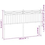 vidaXL Tête de lit métal blanc 193 cm