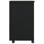vidaXL Armoire roulante avec tiroirs MOSS noir bois de pin solide
