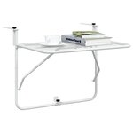 vidaXL Table de balcon Blanc 60x40 cm Acier