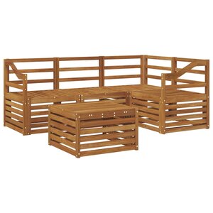 vidaXL Ensemble de canapés d'extérieur 5 Pièces Naturel