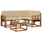 vidaXL Ensemble de canapés d'extérieur 5 Pièces Naturel et Beige