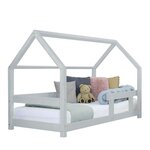Lit cabane enfant TERY 80 x 160 gris clair