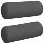 vidaXL Coussins d'accent 2 Pièces Gris foncé Ø 25 x 70 cm