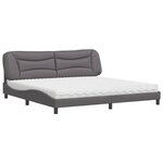 vidaXL Lit avec matelas Hvar gris 200x200 cm similicuir