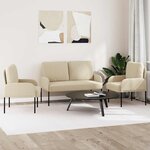 vidaXL Ensembles de canapés 3 Pièces Crème 115 x 56 x 80 cm Contreplaqué