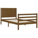 vidaXL Cadre de lit tête de lit marron miel 100x200 cm bois massif