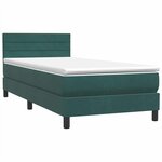 vidaXL Sommier à lattes de lit et matelas vert foncé 90x210 cm velours