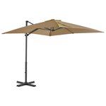 vidaXL Parasol avec base portable Taupe