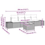 vidaXL Ensemble de canapé de jardin 5 pièces avec coussins gris poly rattan