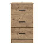 vidaXL Cabinet de chevet avec tiroir chêne artisanal 38 x 38 x 66 cm