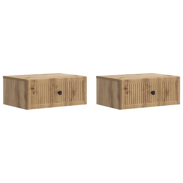 vidaXL Cabinet de chevet 2 Pièces Chêne artisanal 49 x 34 5 x 20 cm