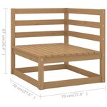 vidaXL Salon de jardin 7 Pièces avec coussins Marron miel Bois de pin