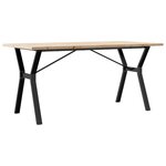 vidaXL Table à manger cadre en Y 160x80x75 5 cm bois pin massif fonte