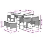 vidaXL Ensemble à manger de jardin et coussins 9 Pièces beige Poly rotin