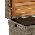 vidaXL Banc de rangement gris résine tressée et bois d'acacia