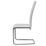 vidaXL Chaises à manger cantilever lot de 2 blanc similicuir