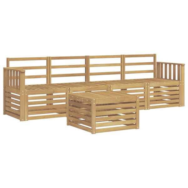 vidaXL Ensemble de canapés d'extérieur 5 Pièces Blanc