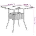 vidaXL Ensemble à manger de jardin et coussins 5 Pièces gris rotin verre