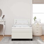 vidaXL Lit à ressort LED avec tête de lit Crème et Blanc 100 x 200 cm