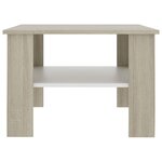 vidaXL Table basse blanc et chêne sonoma 60x60x42 cm bois d’ingénierie