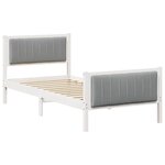 vidaXL Cadre de lit Blanc et gris clair 90 x 200 cm Bois massif en pin