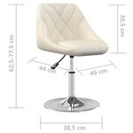 vidaXL Chaises à manger pivotantes lot de 4 Crème Velours