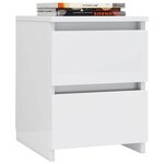 vidaXL Tables de chevet 2 Pièces Blanc brillant Bois d’ingénierie
