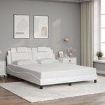 vidaXL Cadre de lit avec lumières LED blanc 160x200 cm similicuir