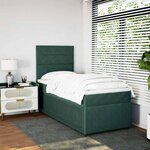 vidaXL Sommier à lattes de lit avec matelas Vert foncé 90x190 cm