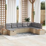 vidaXL Ensemble de canapé de jardin 8 Pièces Beige 55 x 62 x 69 cm