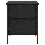 vidaXL Armoire de chevet en chêne noir 40x42x50 cm en bois d'ingénierie
