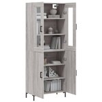 vidaXL Buffet haut Sonoma gris 69 5x34x180 cm Bois d'ingénierie