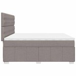 vidaXL Sommier à lattes de lit avec matelas Taupe 200x200 cm Tissu