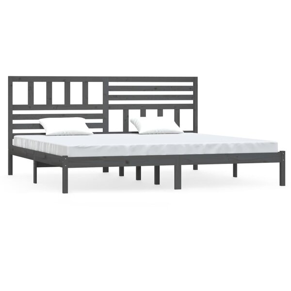 vidaXL Cadre de lit sans matelas bois massif de pin gris 200x200 cm