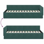 vidaXL Cadre de lit d'angle Autre Vert foncé 90 x 190 cm