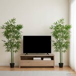 vidaXL Arbre en Bambou Artificiel 2 Pièces Vert 45 x 18 x 175 cm
