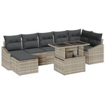 vidaXL Ensemble de canapé de jardin 8 pc Gris clair polyrotin