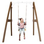 AXI Portique simple en bois 1 balançoire Marron Blanc 160x181x207cm