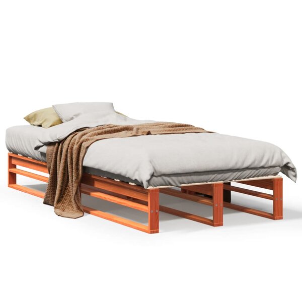vidaXL Cadre de lit sans matelas cire marron 90x200 cm bois pin massif